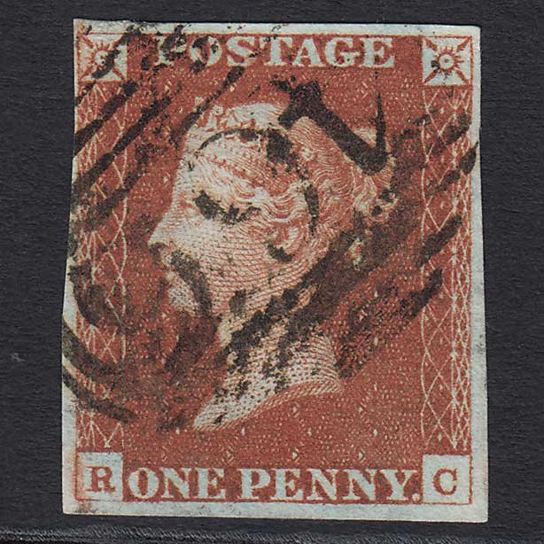 GB QV 1841 1d Red-brown (Plate 66) (SG8) 'RC' FU Liverpool (466) 4 Margins