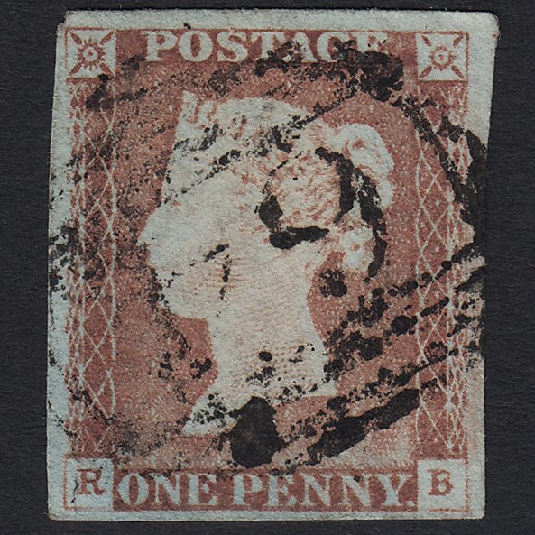 GB QV 1841 1d Pale Red-brown (Plate 68) SG9-B1(3) RB FU Belper 64 4 Margins