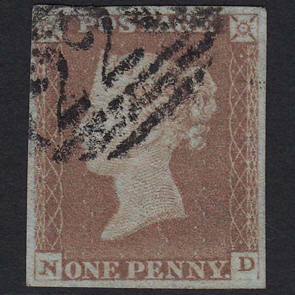 GB QV 1841 1d Red-brown (Plate 80) SG8-B1(1) ND GU 4M Imperf