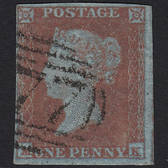 GB QV 1841 1d Very Blued (Plate 125) SG8a-B1(2) MK GU 4 Margins