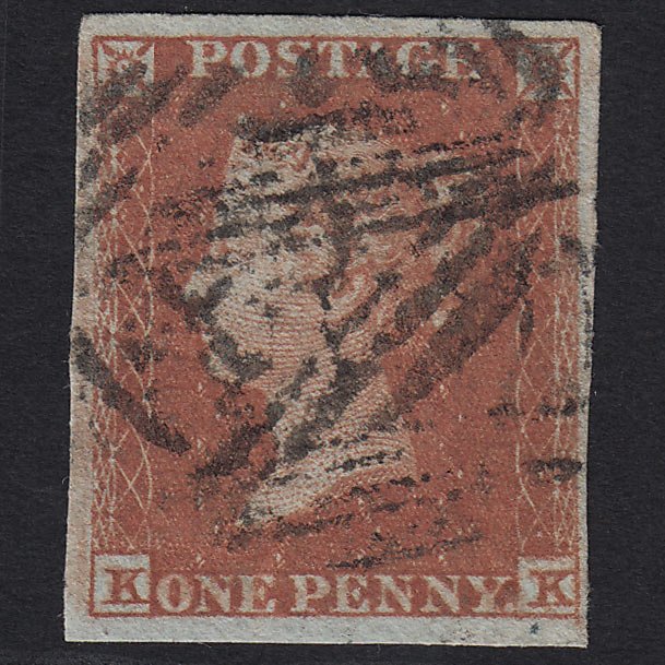 GB QV 1841 1d Red-brown (Plate 132) SG8-B2(1) KK GU 4 Margins