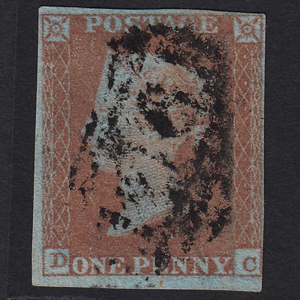 GB QV 1841 1d Very Blued (Plate 122) SG8a-B1(2) DC GU 4 Margins