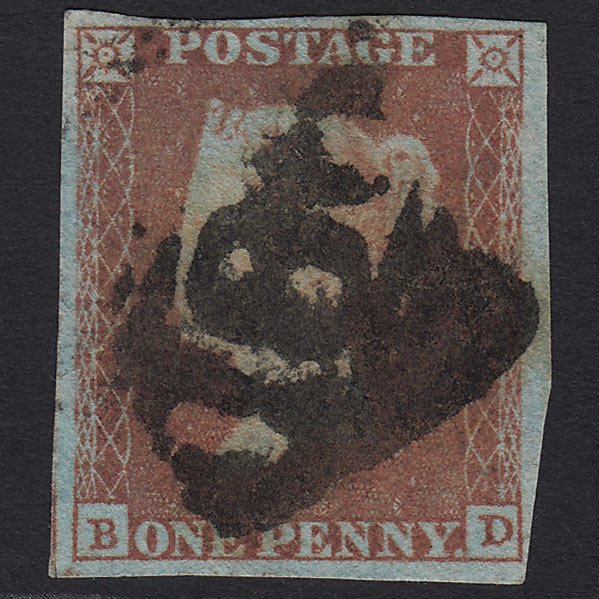 GB QV 1841 1d Very Blued (Plate 89) SG8a-B1(2) BD GU 4 Margins
