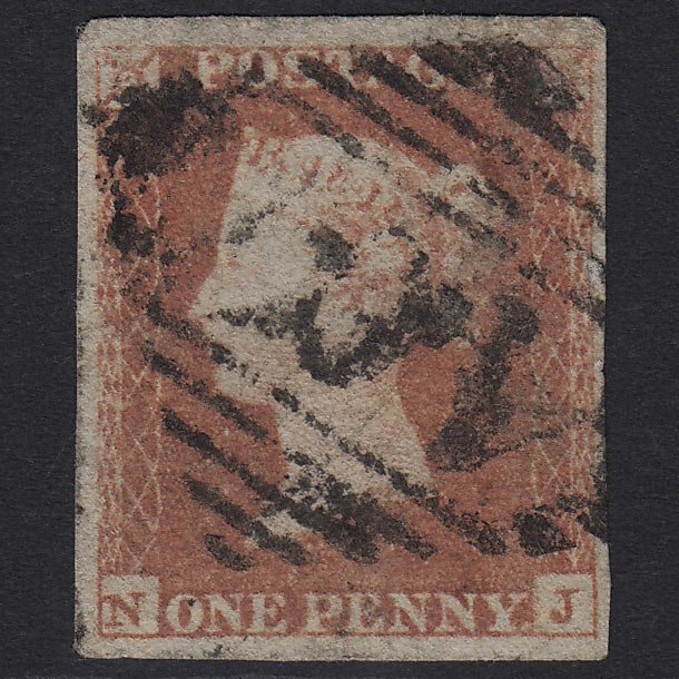 GB QV 1841 1d Red-brown (Plate 99) SG8-B1(1) NJ GU in Ireland 4 Margins