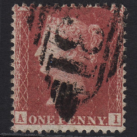 GB QV 1857 1d (Plate 58) SG40-C10(1) AI FU in Ireland Missing Imprimatur