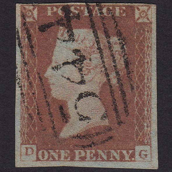 GB QV 1841 1d Red-brown (Plate 76) SG8-B1(1) DG FU 4M Imperf Newbury 544