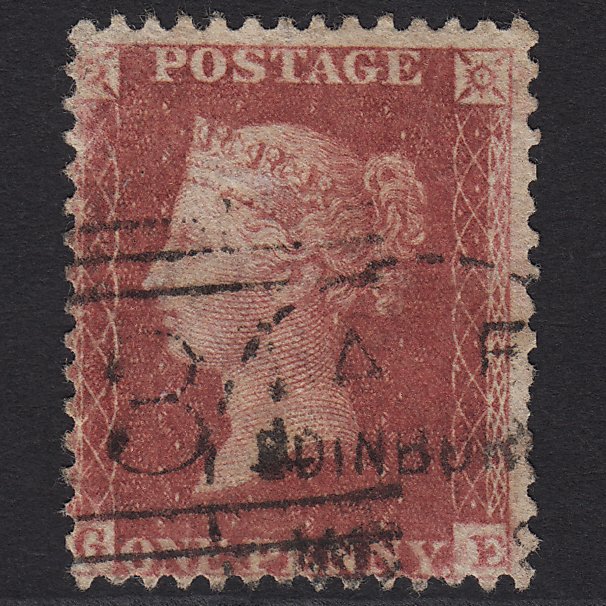 GB QV 1857 1d Rose-red (Plate 60) SG40-C10(1) GE GU Edinburgh 131