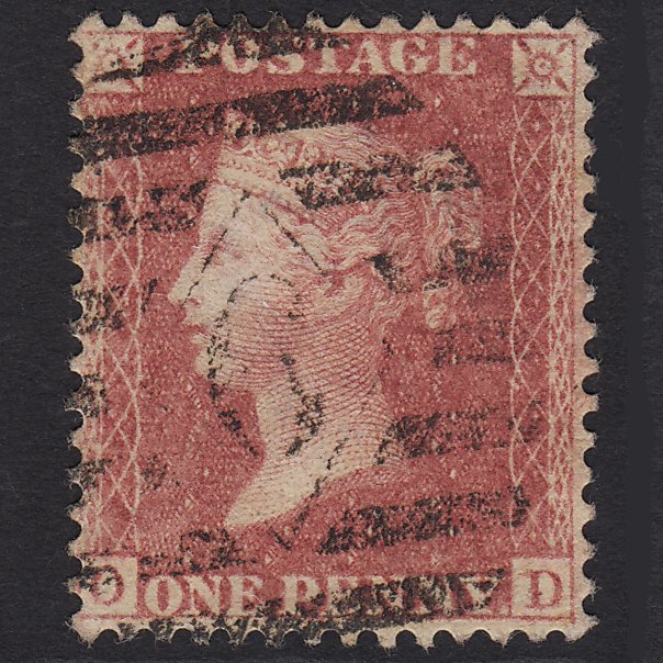 GB QV 1857 1d Rose-red (Plate 60) SG40-C10(1) OD FU London IS 6