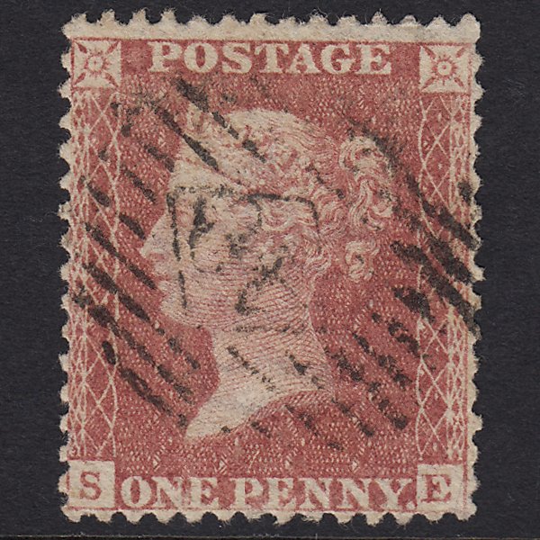 GB QV 1857 1d Pale Rose (Plate 57) SG39-C10(3) SE FU London IS Cancel