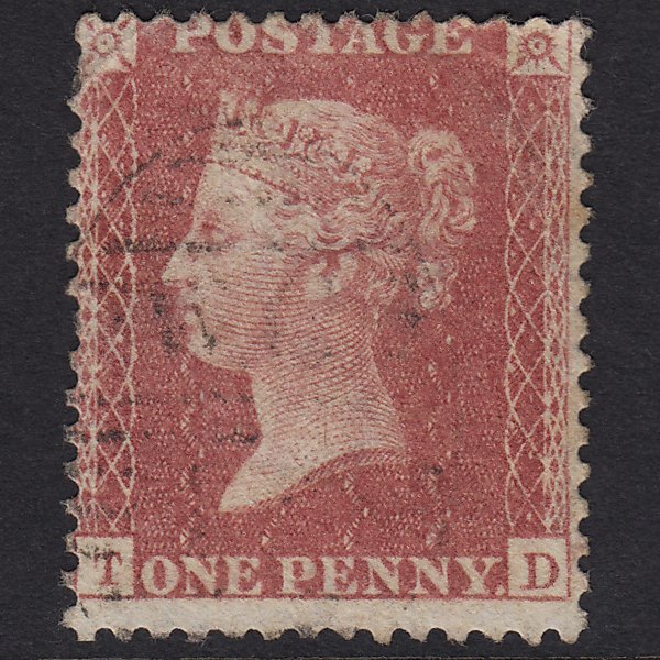 GB QV 1857 1d Rose-red (Plate 62) SG40-C10(1) TD GU Light Cancel