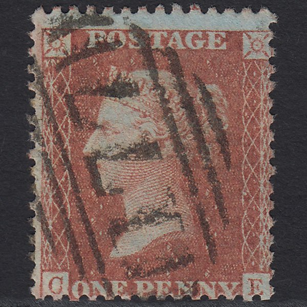 GB QV 1856 1d Red-brown (Plate 46) SG29-C8(1) CE FU Cheltenham 177