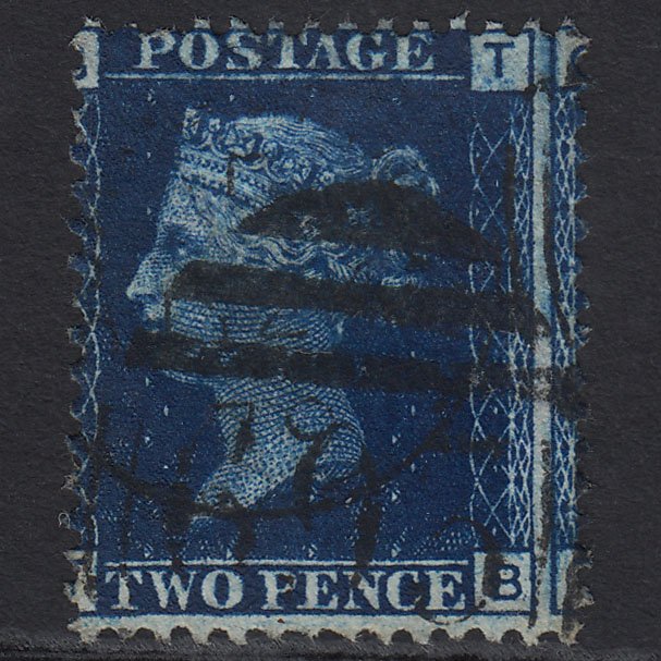 GB QV 1869 2d Blue (Plate 15) SG46-G3 TB FU Scole 694 Large Misperf