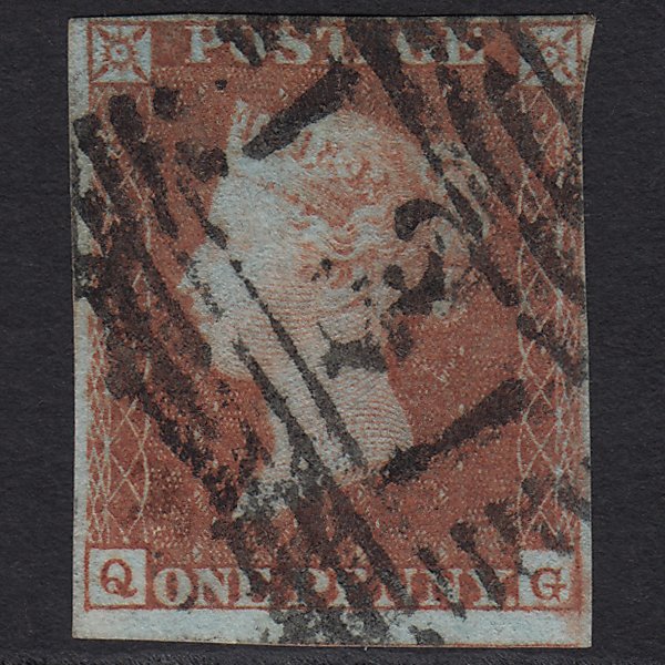 GB QV 1841 1d Red-brown (Plate 92) SG8-B1(1) QG GU 4 Margins Edinburgh 131
