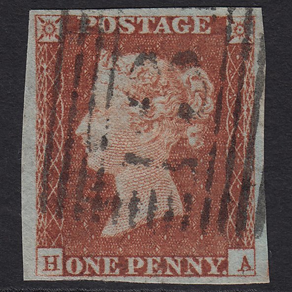 GB QV 1841 1d Red-brown (Plate 55) SG8-B1(1) HA FU 4M Imperf Scotland
