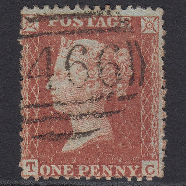 GB QV 1855 1d Red-brown (Plate 8) SG24-C3(1) TC FU Liverpool 466