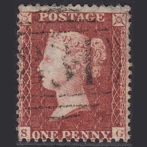 GB QV 1857 1d Rose-red (Plate 38) SG40-C10(1) SG FU Wakefield 831