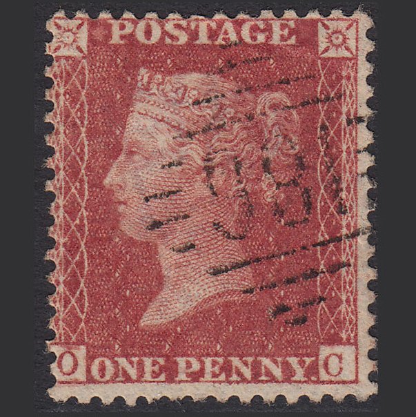 GB QV 1857 1d Rose-red (Plate 57) SG40-C10(1) OC FU Dublin 186
