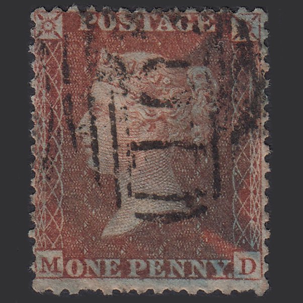 GB QV 1856 1d (Plate 31) SG29-C8(1) MD GU Bradford 107 Experimental Blueing