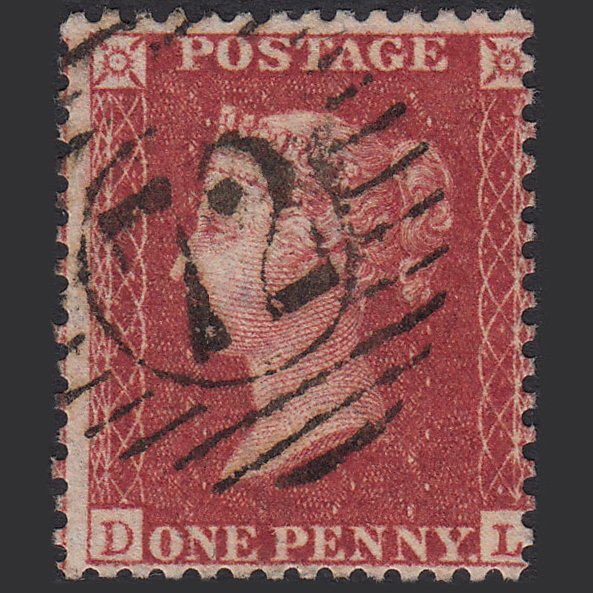 GB QV 1857 1d Deep Rose-red (Plate 45) SG41-C10(4) DL FU London D&S 72
