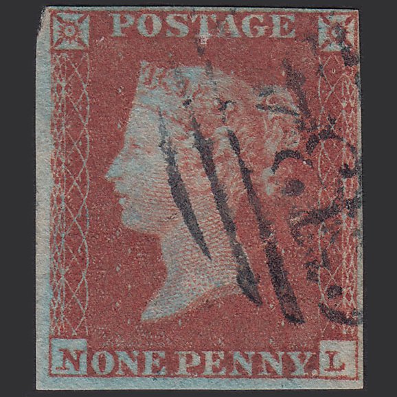 GB QV 1841 1d Red-brown (Plate 128) SG8-B2(1) NL GU 4M Blue-black Bristol 134