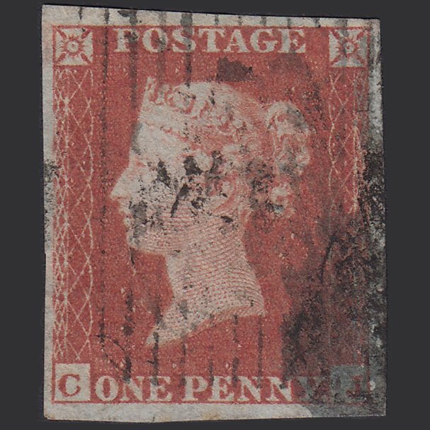 GB QV 1841 1d Red-brown (Plate 165) SG8-B2(1) CJ FU 4 Good Margins Scotland