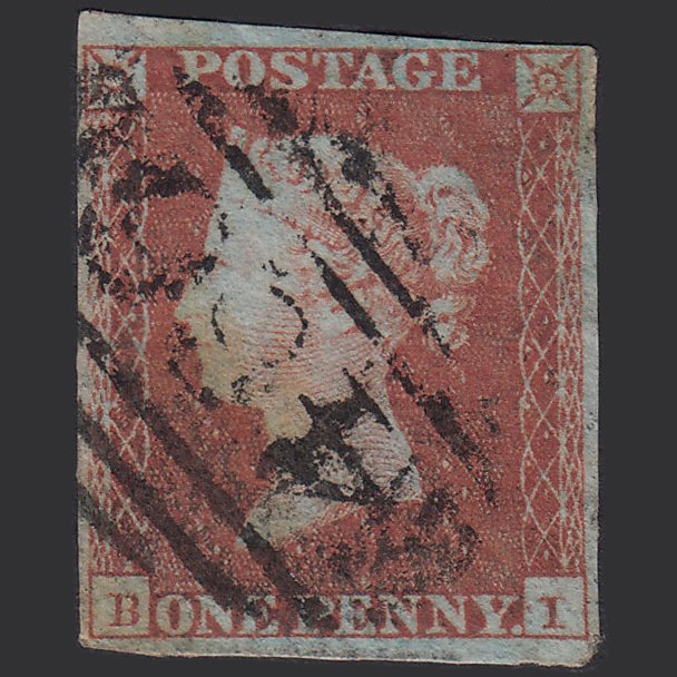 GB QV 1841 1d Red-brown (Plate 125) SG8-B2(1) BI GU 4 Margins Liverpool 466