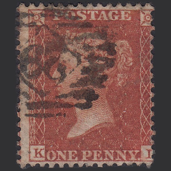 GB QV 1855 1d Red-brown (Plate 11) SG24-C3(1) KL GU London IS 29