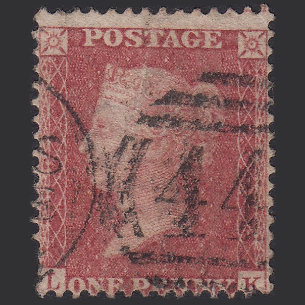 GB QV 1857 1d Rose-red (Plate 66) SG40-C10(1) LK GU Leeds 447