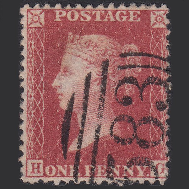 GB QV 1857 1d Rose-red (Plate 48) SG40-C10(1) HG VFU Nottingham 583