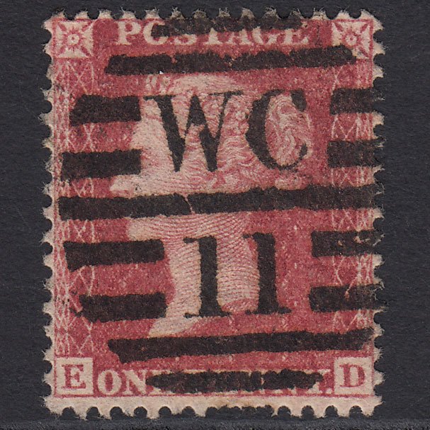 GB QV 1863 1d Rose-red (Plate 50) SG42-C12(1) ED FU London D&S WC11