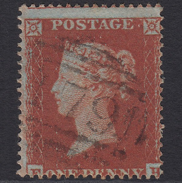 GB QV 1854 1d Red-brown (Plate 195) SG17-C1(1) EH GU Chertsey 179 Misperf