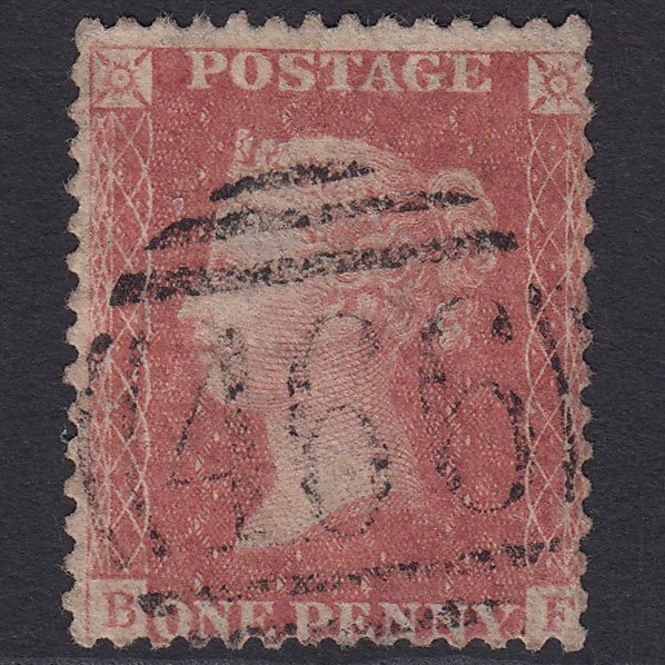 GB QV 1857 1d Pale Rose (Plate 52) SG39-C10(3) BF GU Liverpool 466