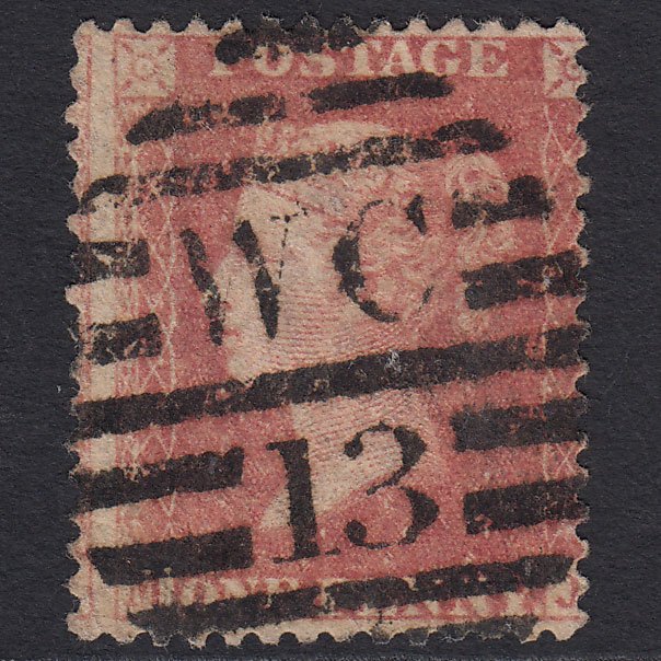 GB QV 1857 1d Pale Rose (Plate 48) SG39-C10(3) MJ GU London D&S WC13