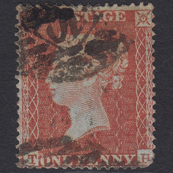 GB QV 1855 1d Red-brown (Plate 3) SG21-C4(1) TH GU London IS Cancel