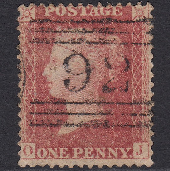 GB QV 1863 1d Rose-red (Plate 50) SG42-C12(1) OJ GU Cupar Fife 92