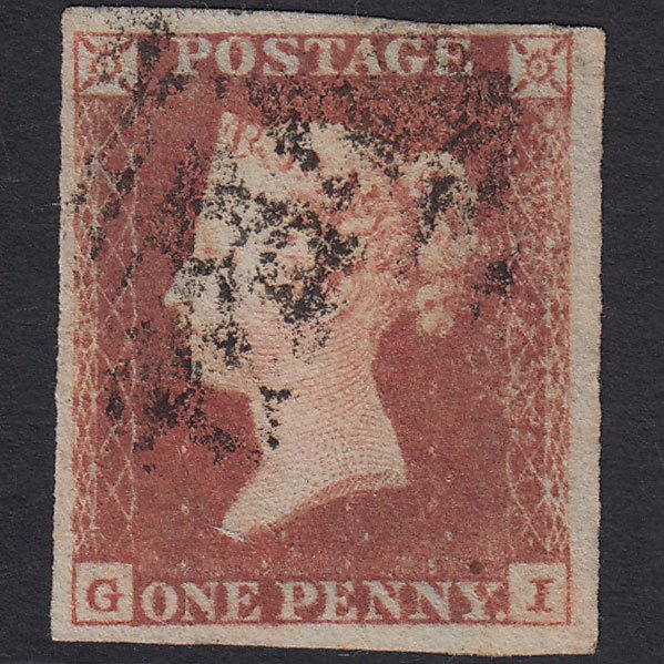 GB QV 1841 1d Red-brown (Plate 99) SG8-B1(1) GI GU 4 Margins