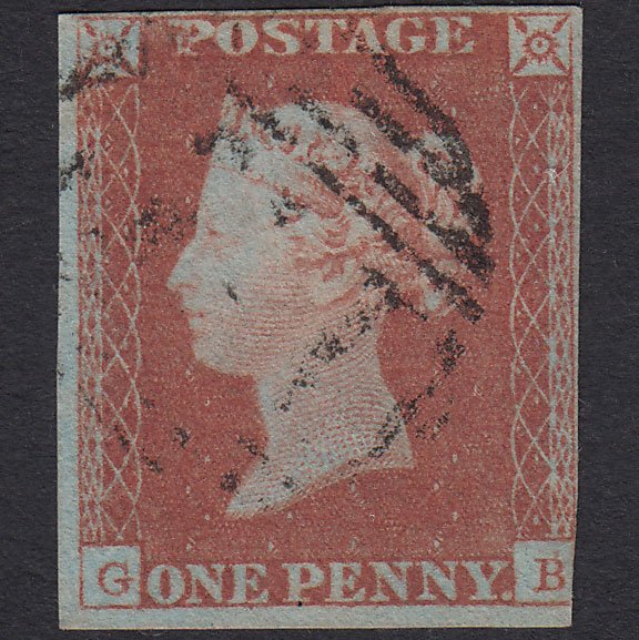 GB QV 1841 1d Red-brown (Plate 76) SG8-B1(1) GB FU 3 Margins Light Cancel