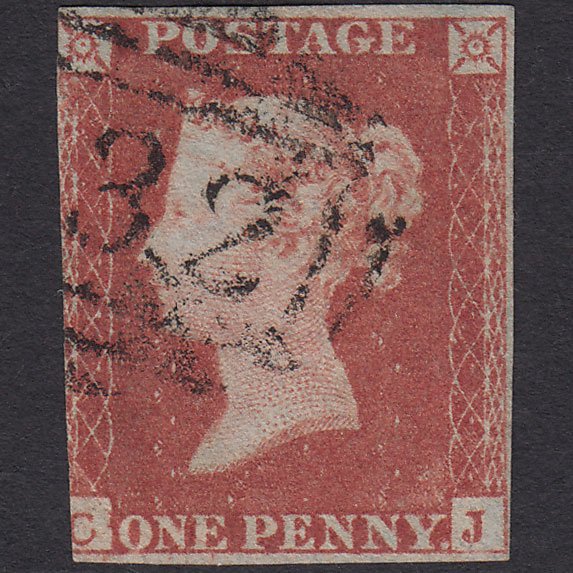 GB QV 1841 1d Red-brown (Plate 157) SG8-B2(1) CJ GU 3 Margins