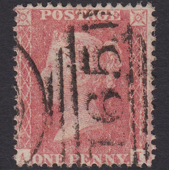 GB QV 1857 1d Pale Rose (Plate 34) SGC9A(1) AI FU Miss Imprimatur Carlisle 165