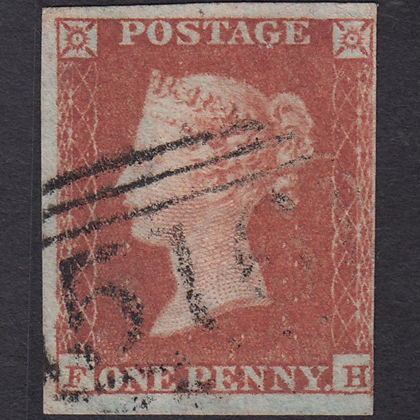 GB QV 1841 1d Red-brown (Plate 96) SG8-B1(1) FH FU 4 Margins Marlborough 516