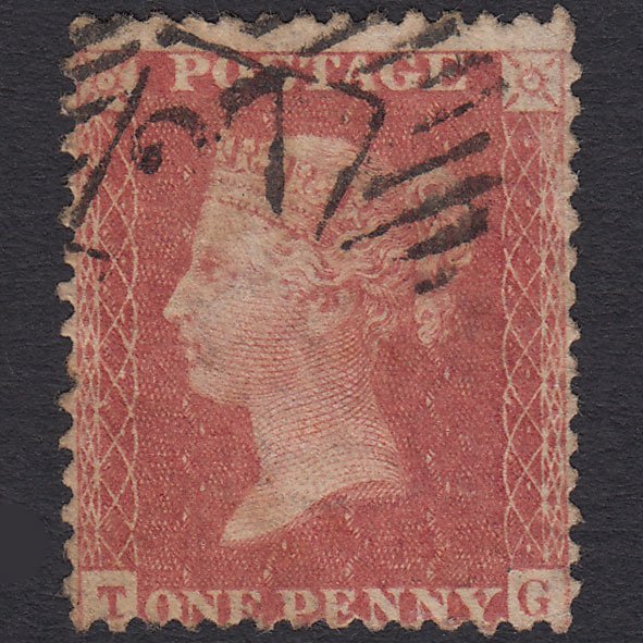 GB QV 1857 1d Rose-red (Plate 34) SG40-C10(1) TG GU London IS 27