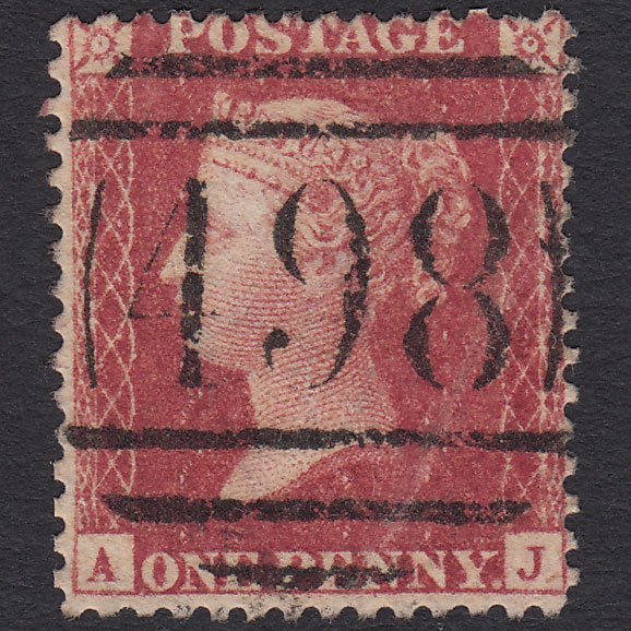 GB QV 1857 1d Rose-red (Plate 47) SG40-C10(1) AJ GU Manchester 498