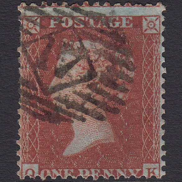 GB QV 1855 1d (Plate 203) SG22-C2(1) QK GU Missing Imprimatur London IS 17