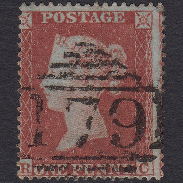 GB QV 1854 1d Red-brown (Plate 188) SG17-C1(1) RC FU Drogheda 179 Misperf