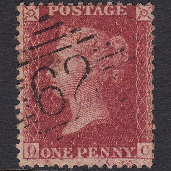 GB QV 1857 1d (Plate 49) SG41-C10(4) OC FU Belfast 62 Corrosion Marks