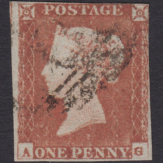 GB QV 1841 1d Red-brown (Plate 66) SG8-B1(1) AG GU Missing Imprimatur nr 4M
