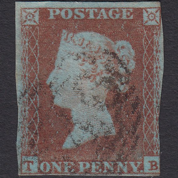GB QV 1841 1d Very Blued (Plate 89) SG8a-B1(2) TB GU 3 Margins