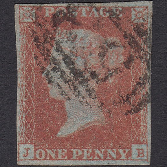 GB QV 1841 1d Red-brown (Plate 123) SG8-B2(1) JB FU 4 Margins Bath 53