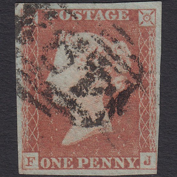 GB QV 1841 1d Red-brown (Plate 46) SG8-B1(1) FJ FU 4 Margins