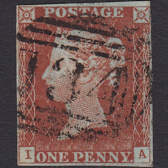 GB QV 1841 1d Pale Red-brown (Plate 38) SG9-B1(3) IA FU 4M Bristol 134